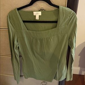 LOFT Olive Green Square Neck Shirt